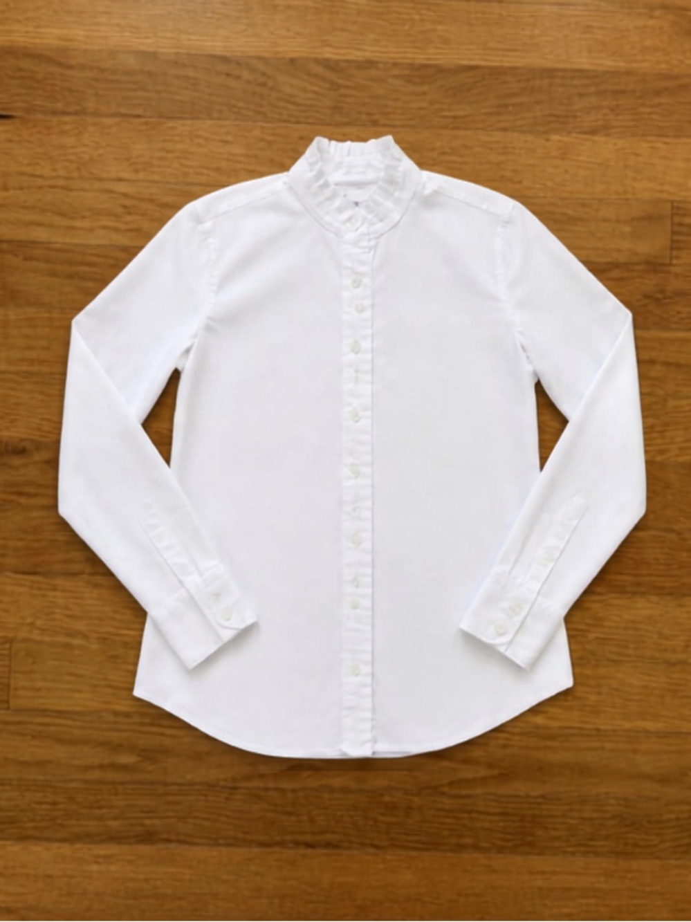 NWT J. Crew White Pleated Stand Collar Button Down Shirt XS
